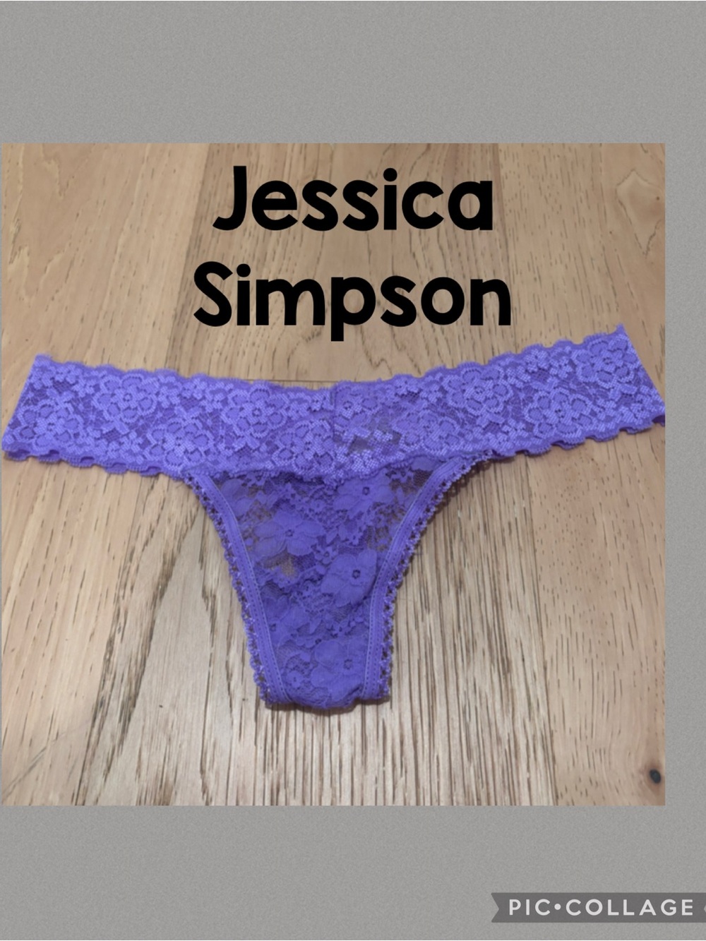 Jessica Simpson Lavender Floral Lace Thong size Medium